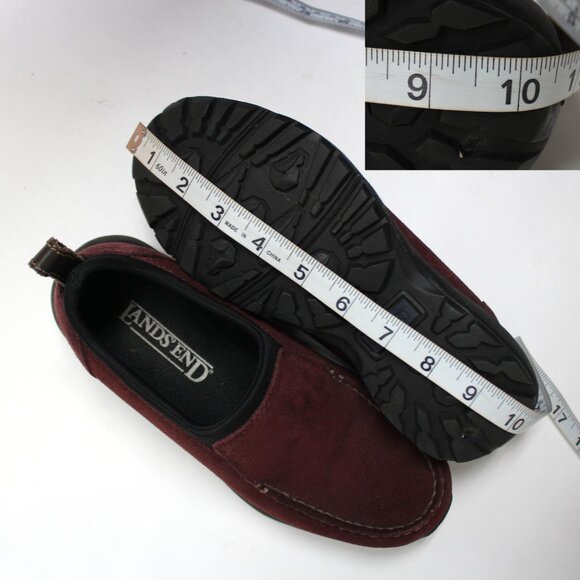 Land’s End 6 1/2B Women's Burgundy and Black Sole Slip On Shoes With Pull On Tab - Picture 8 of 11